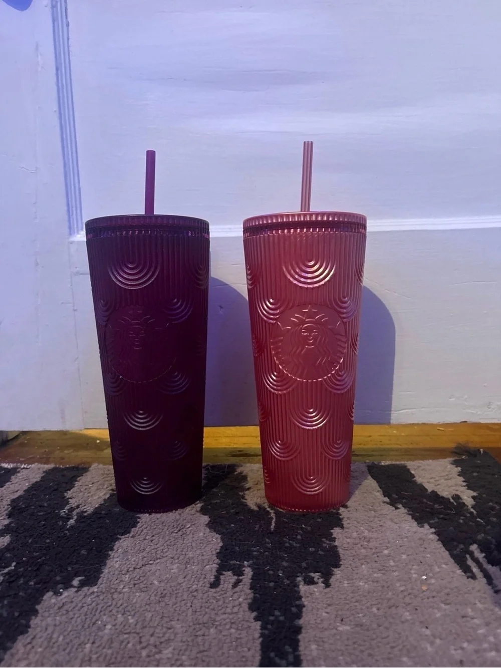 Starbucks Matte Burgundy & Rose Reusable Cold Cups